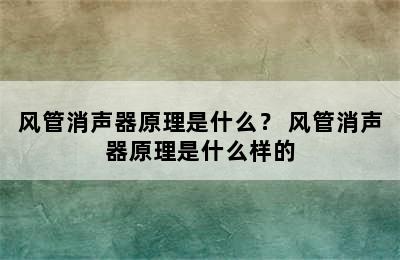 风管消声器原理是什么？ 风管消声器原理是什么样的